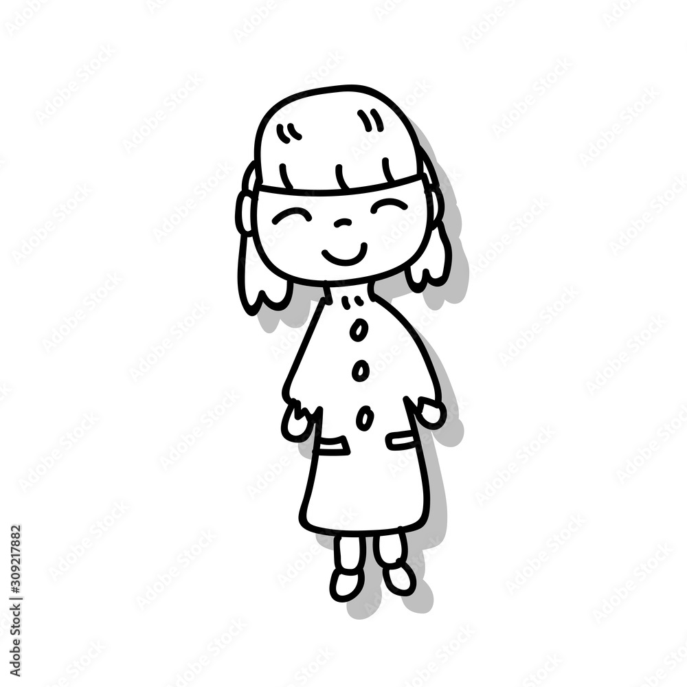 children illustration hand drawing vector happy kid girl happiness concept abstract cartoon character children illustration hand drawing vector happy kid girl happiness concept abstract cartoon character