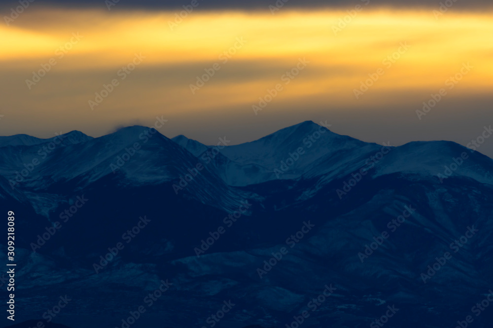 Winter Sunset on the Sangre de Cristo Mountains