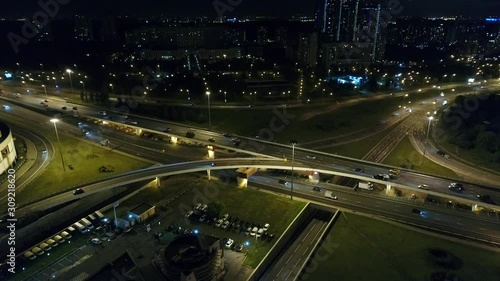 A modern flyover road junction in a large megapolis