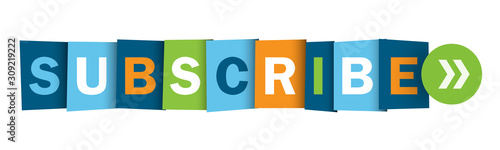 SUBSCRIBE colorful vector typography web button