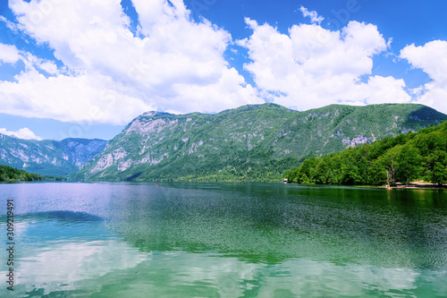 Scenery of Bohinj Lake in Slovenia