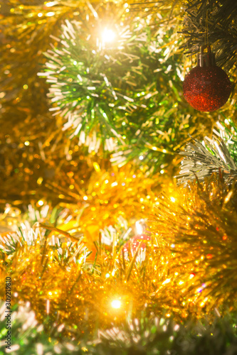 golden christmas tree background