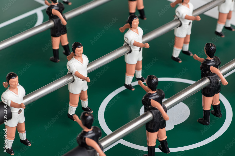 Fototapeta premium soccer table game closeup for background
