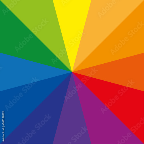 Color wheel or color circle with twelve colors