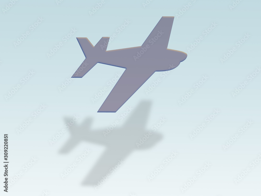 Flugzeug auf blauen Hintergrund.