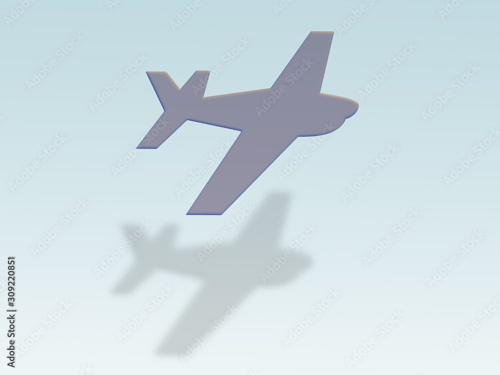 Flugzeug auf blauen Hintergrund. Flugzeug auf blauen Hintergrund.