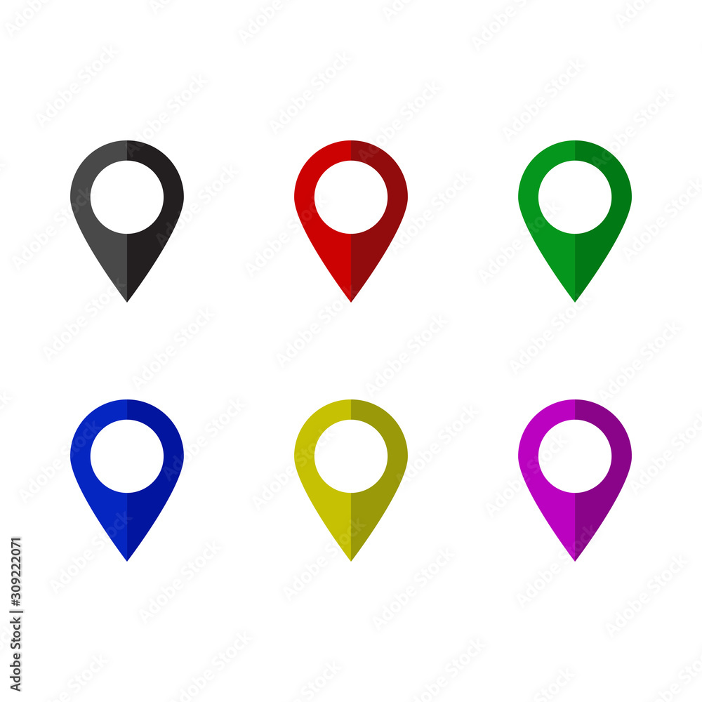 Map markers vector icon, flat design Map markers vector icon, flat design