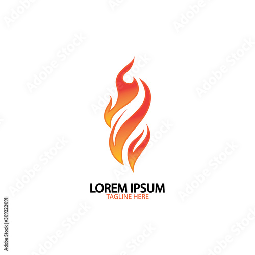 fire flame logo icon vector design template