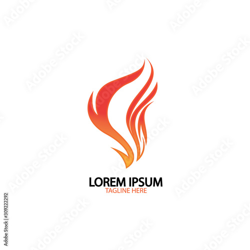 fire flame logo icon vector design template