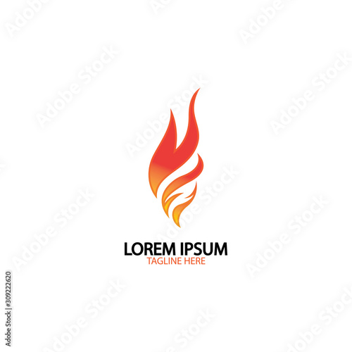 fire flame logo icon vector design template