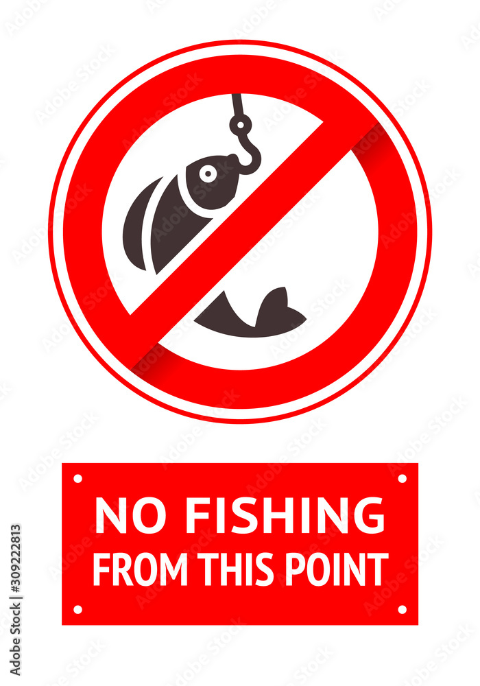 Label No fishing, vector illustration for print Label No fishing, vector illustration for print