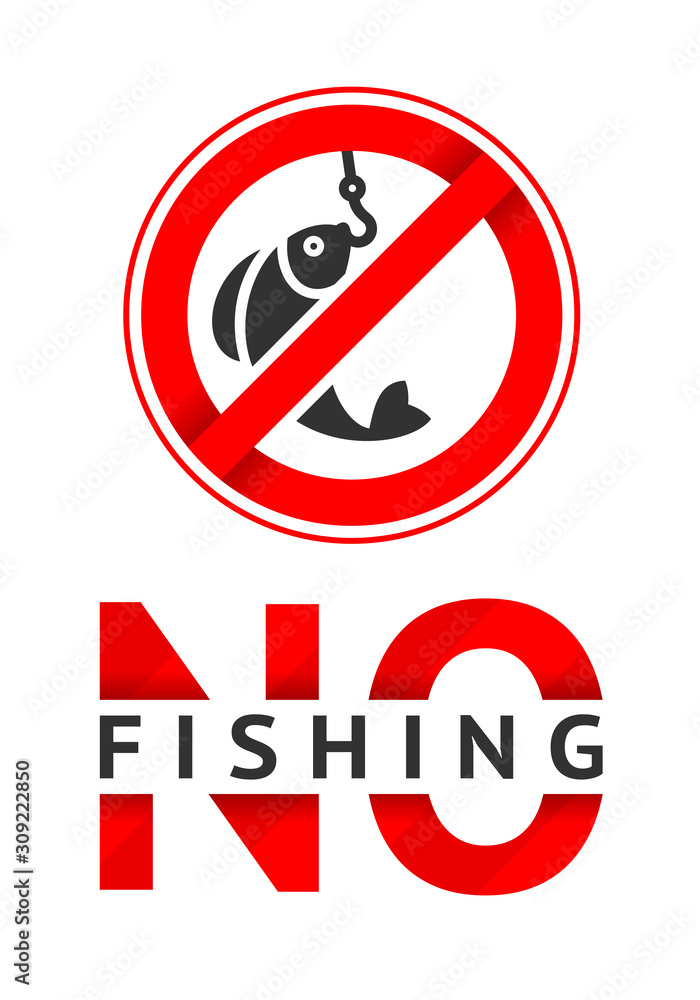 Label No fishing, vector illustration for print Label No fishing, vector illustration for print