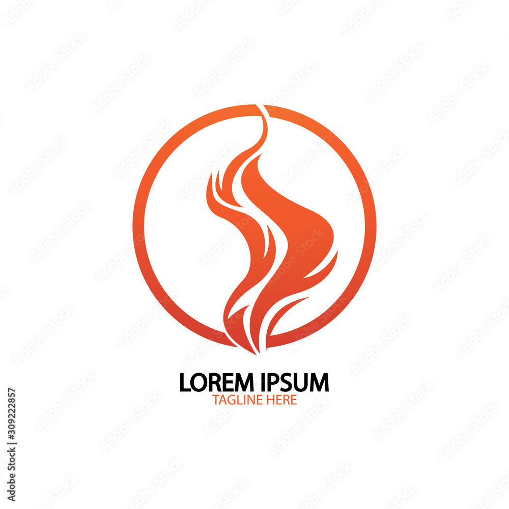 Obraz premium fire flame logo icon vector design template