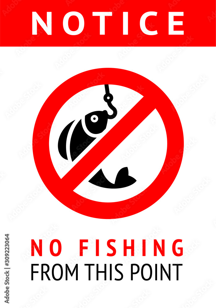 Label No fishing, vector illustration ready for print Label No fishing, vector illustration ready for print