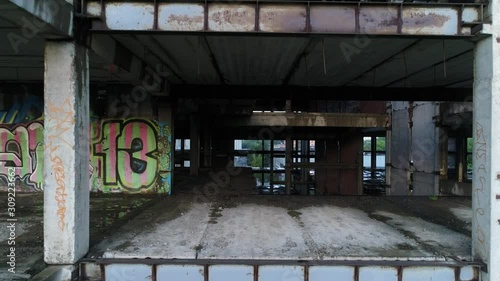 Unfinished parking. Abandoned building in the city