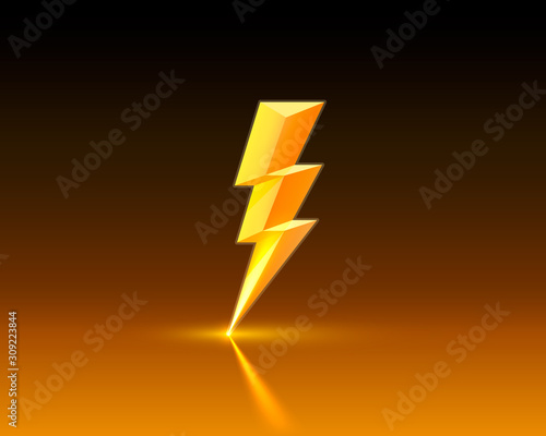 Electric lightning, icons on a dark background.