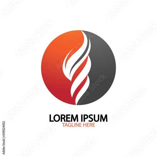 fire flame logo icon vector design template