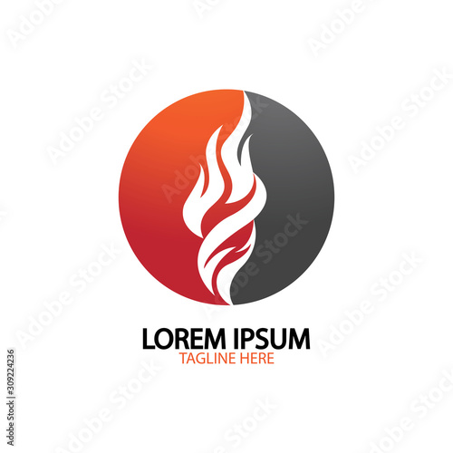 fire flame logo icon vector design template