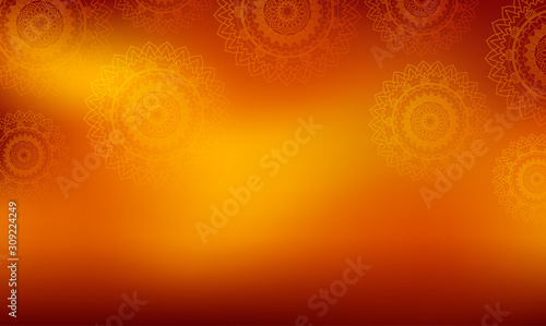 Mandala patterns on orange background