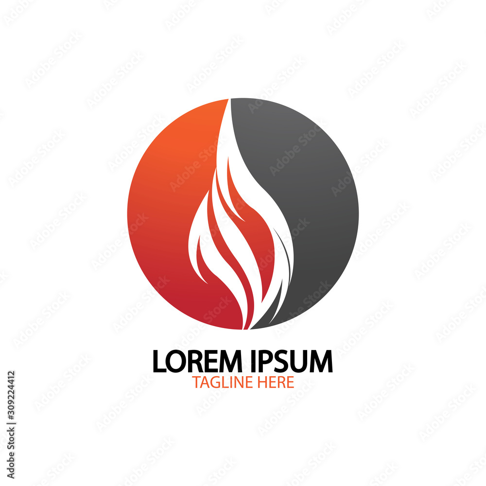 Obraz premium fire flame logo icon vector design template