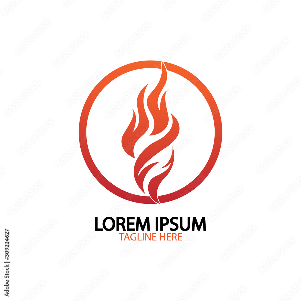 Fototapeta premium fire flame logo icon vector design template