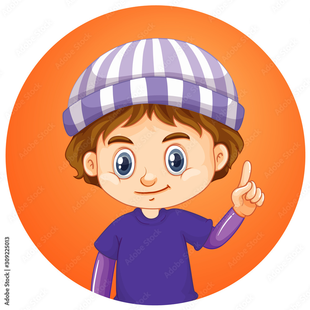 Cute boy on round background Cute boy on round background