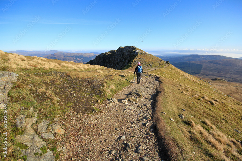 Ben Lomond, 974 m, is a mountain in the Scottish Highlands. Situated on the eastern shore of Loch Lomond, it is the most southerly of the Munros.