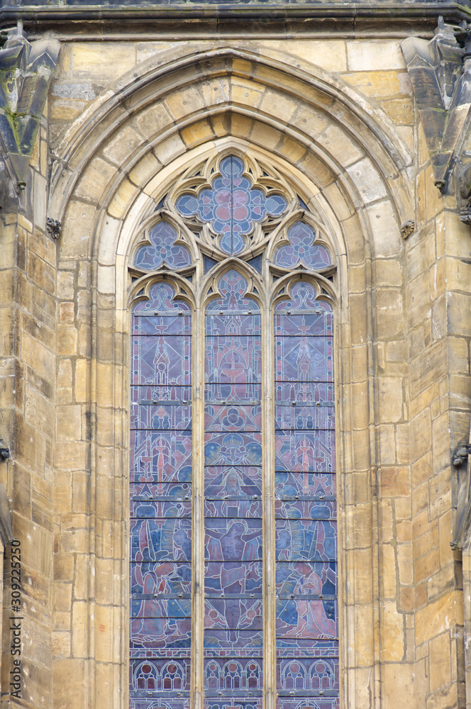 stained glass in Vitus Cathedral