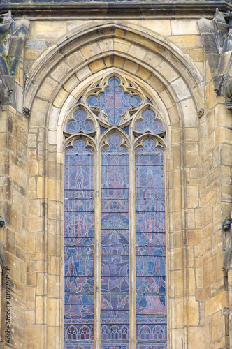 stained glass in Vitus Cathedral