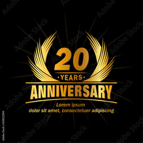 20 years logo design template. 20th anniversary vector and illustration.