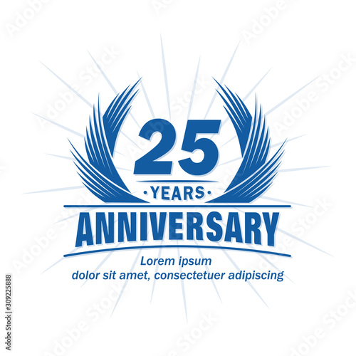 25 years logo design template. 25th anniversary vector and illustration.