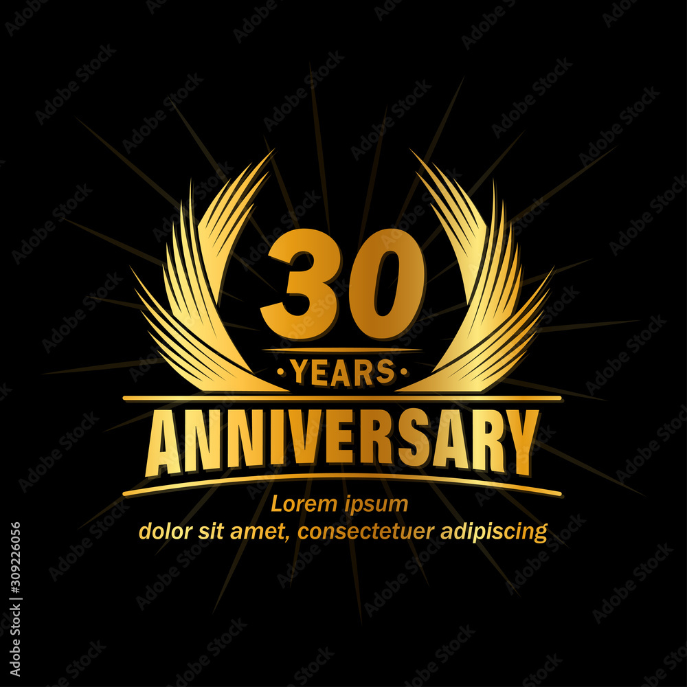 30 years logo design template. 30th anniversary vector and illustration ...