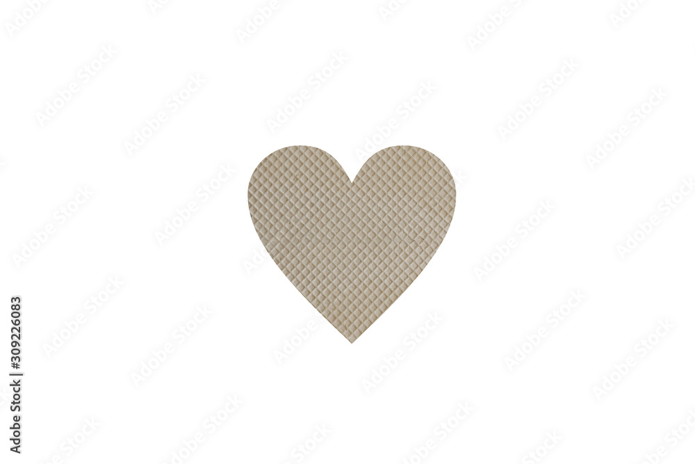 Fototapeta premium heart shaped waffle texture on a white background. isolate
