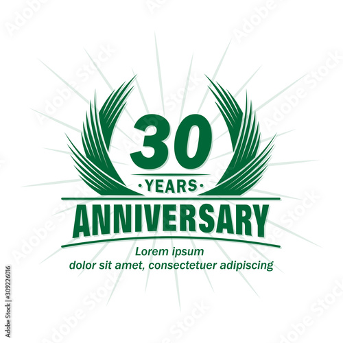 30 years logo design template. 30th anniversary vector and illustration.