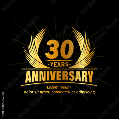 30 years logo design template. 30th anniversary vector and illustration.