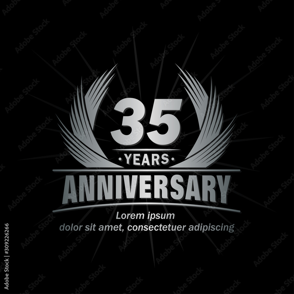 Fototapeta premium 35 years logo design template. 35th anniversary vector and illustration.