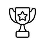 Bowl winner icon vector. A thin line sign. Isolated contour symbol illustration