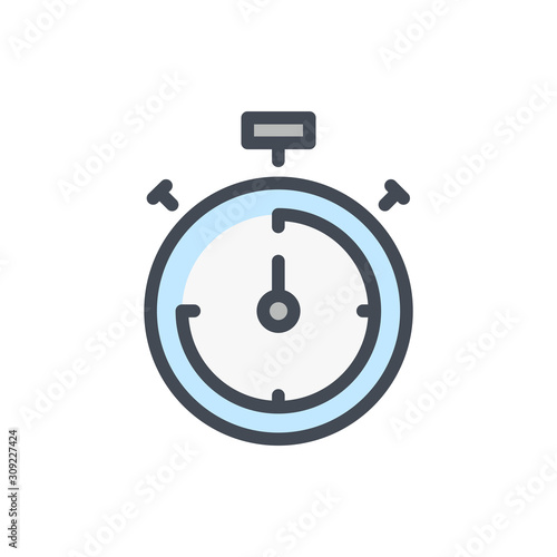 Free Download Stopwatch with time piece color line icon. Timer countdown vector outline colorful sign. - GFXLoad