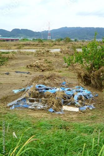 Flood damage caused by typhoon 19 