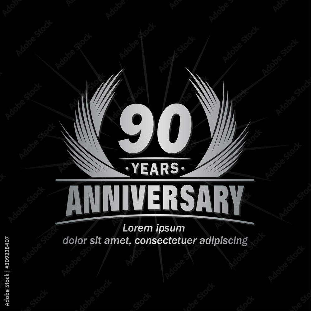 90 years logo design template. 90th anniversary vector and illustration. 90 years logo design template. 90th anniversary vector and illustration.