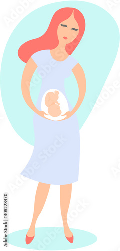 Happy young woman expecting a baby
