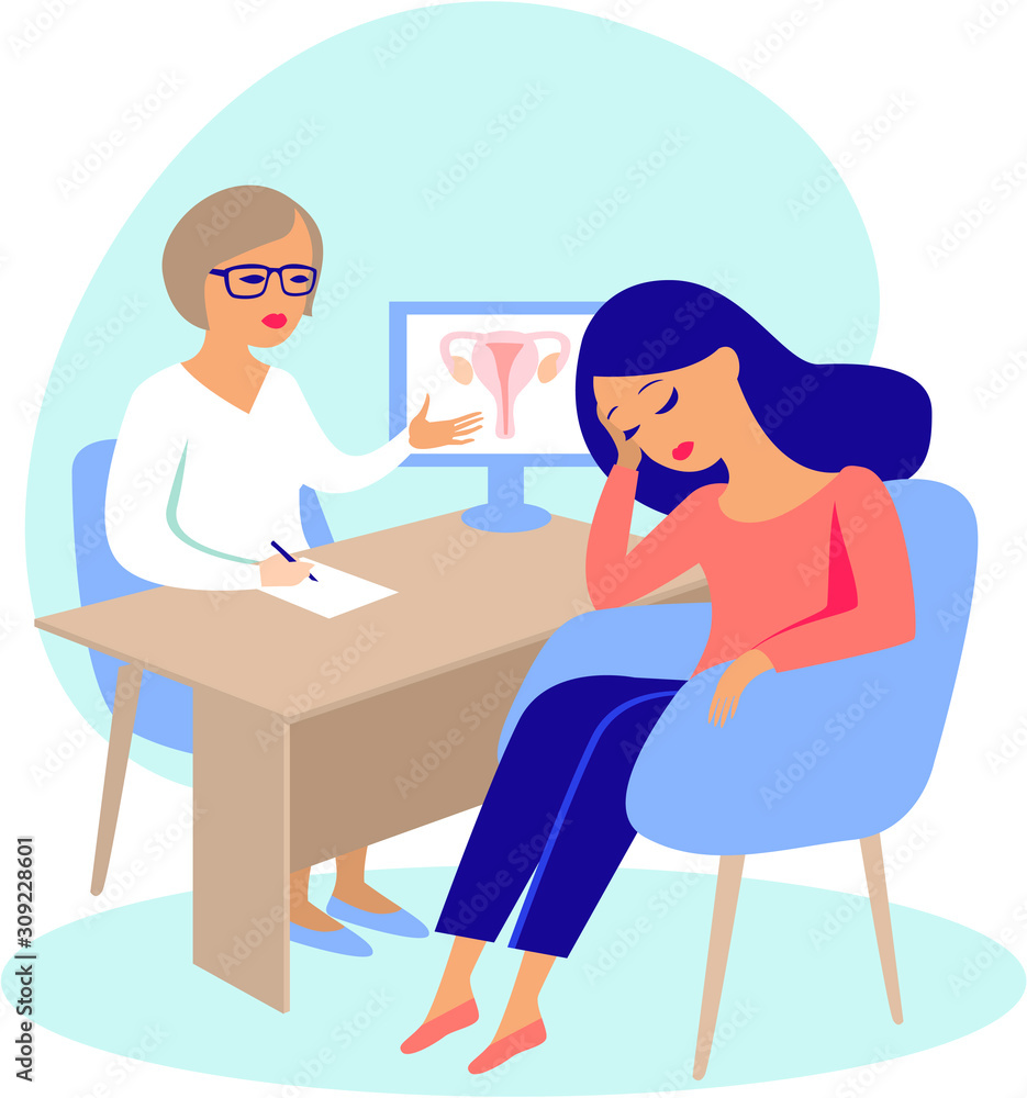 woman having consultation with gynecologist woman having consultation with gynecologist