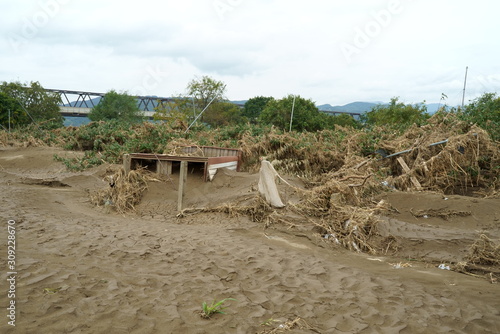 Flood damage caused by typhoon 19 "Hagibis"