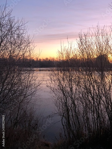 Wallpaper Mural sunset over lake Torontodigital.ca