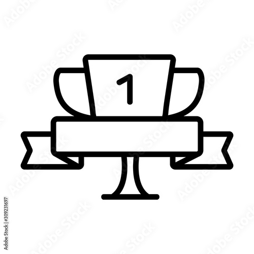 Sports Cup icon vector. A thin line sign. Isolated contour symbol illustration