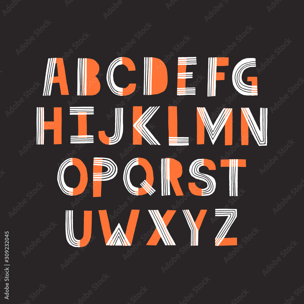 Alphabet with stripes Alphabet with stripes