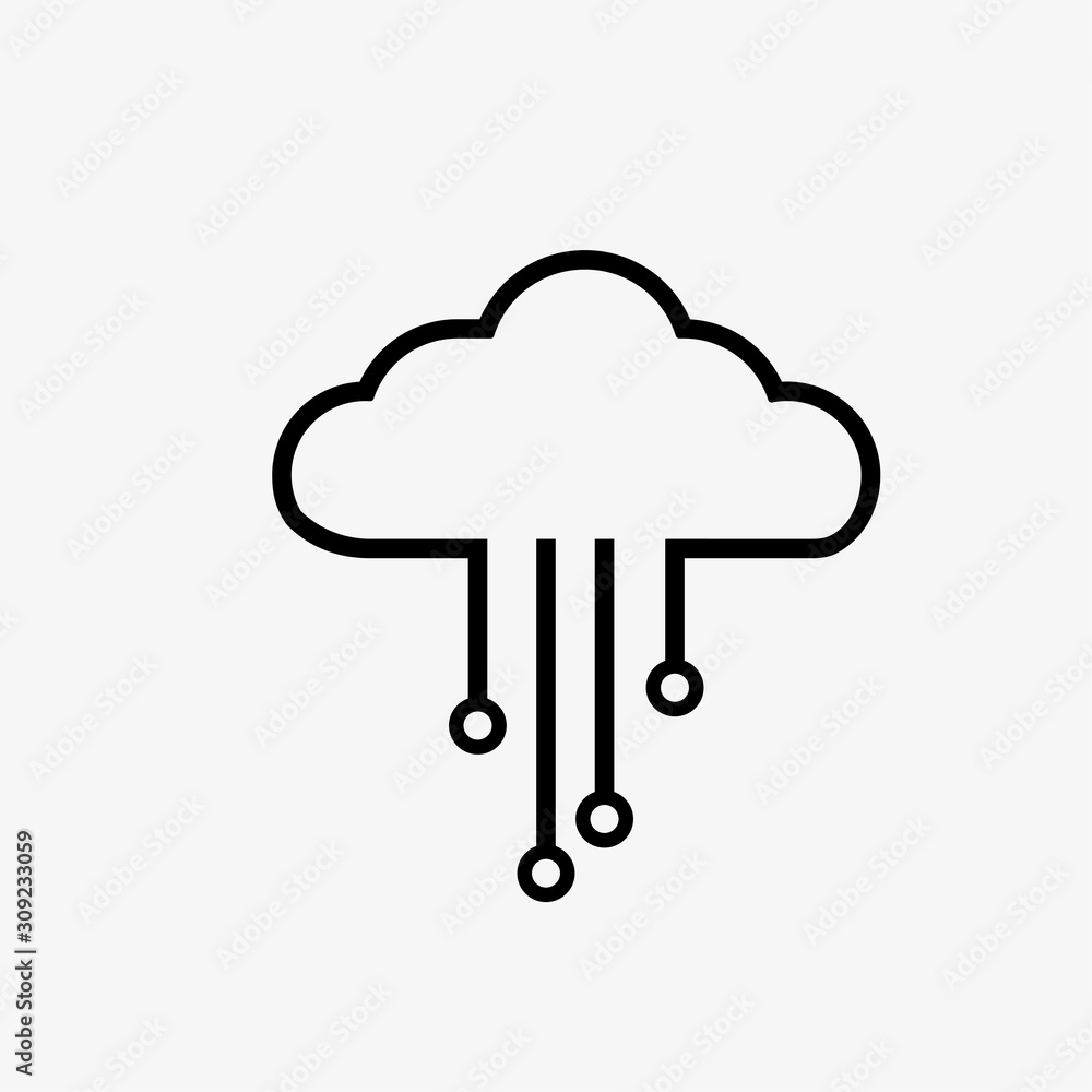 Cloud technology. Integrated digital web concept background Cloud technology. Integrated digital web concept background