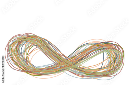 Infinity sign with earth tone color. Concepts of saving the earth to infinity.