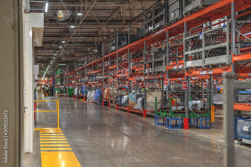 Wallpaper Mural Warehouse car factory, components for car bodies, industrial interiors Torontodigital.ca