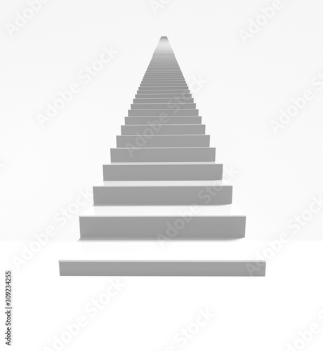 Stairs on the white bacground Abstract architecture concept 3d render.